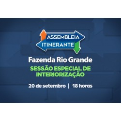 Assembleia Itinerante promove sessão especial em Fazenda Rio Grande na quarta-feira, dia 20 de setembro